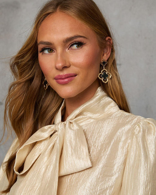 Delina Clover Drop Earrings