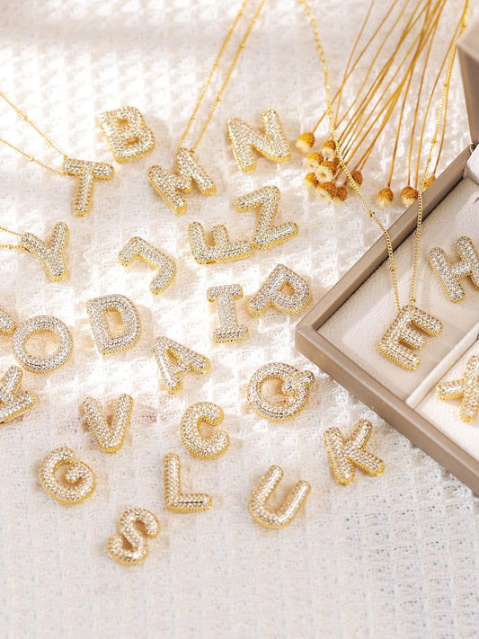 Pavl Bubble Letter Monogram Necklace