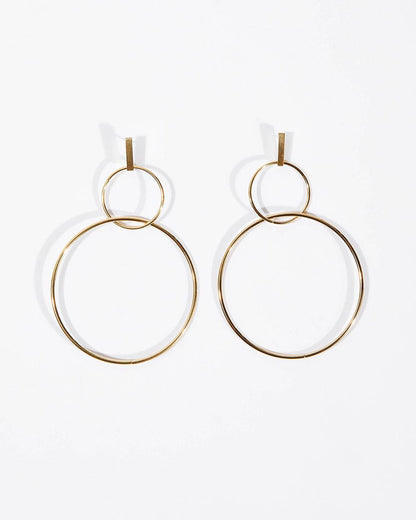 David Double Hoop Drop Earrings