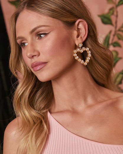 Hearts of Gold Drop Heart Shaped Earrings