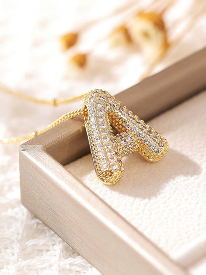 Pavl Bubble Letter Monogram Necklace