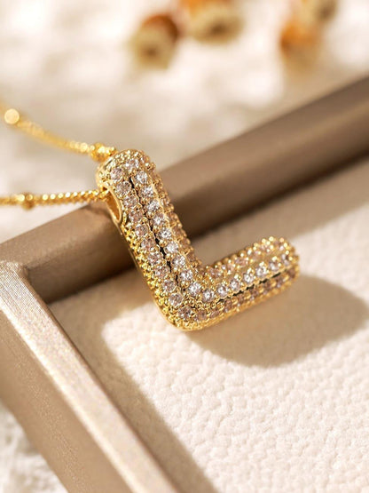 Pavl Bubble Letter Monogram Necklace
