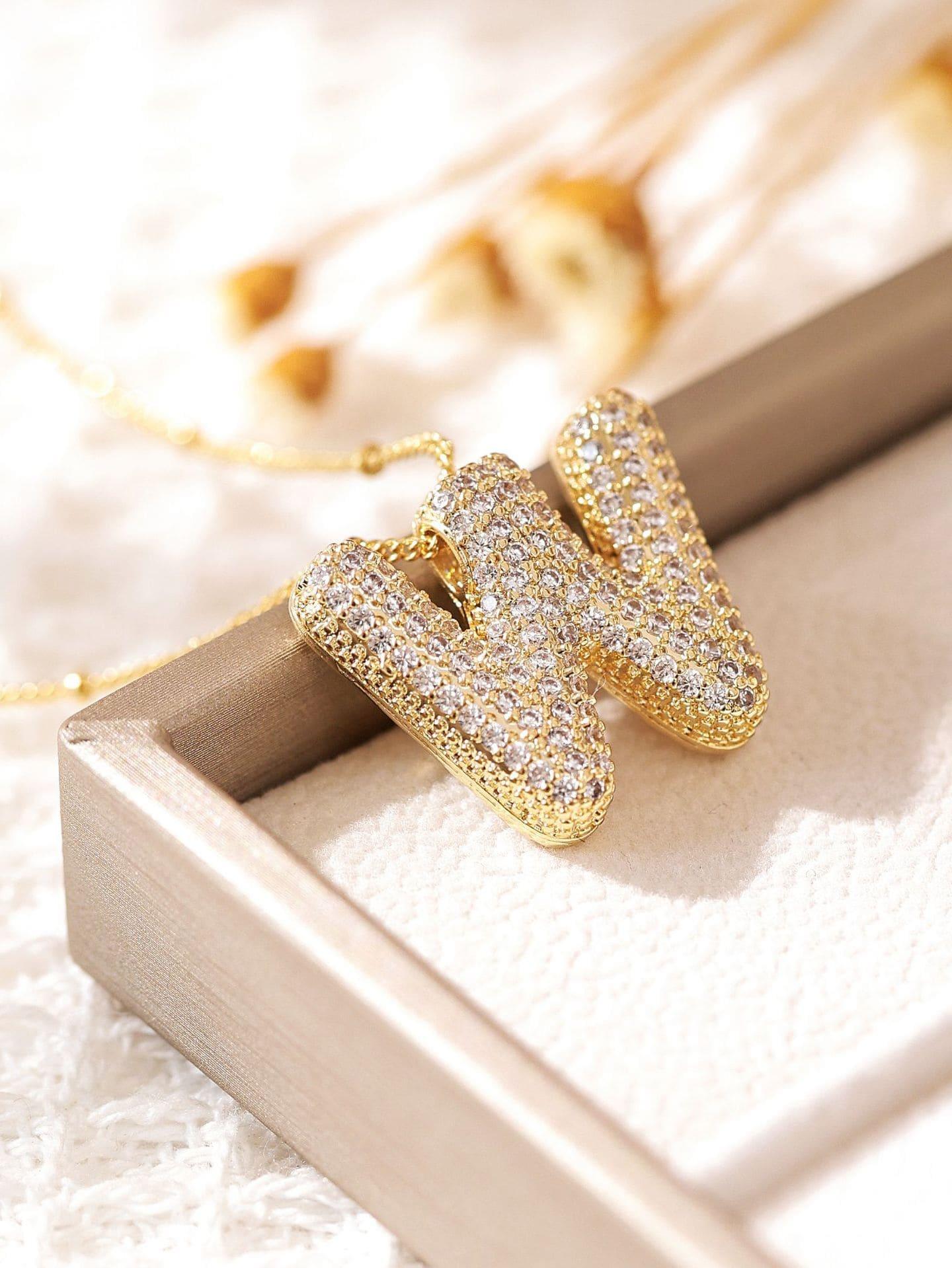 Pavl Bubble Letter Monogram Necklace